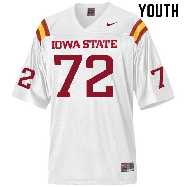 Youth #72 Jake Remsburg Iowa State Cyclones College Football Jerseys Sale-White
